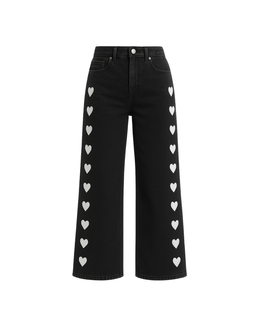 baggy black hearts jean