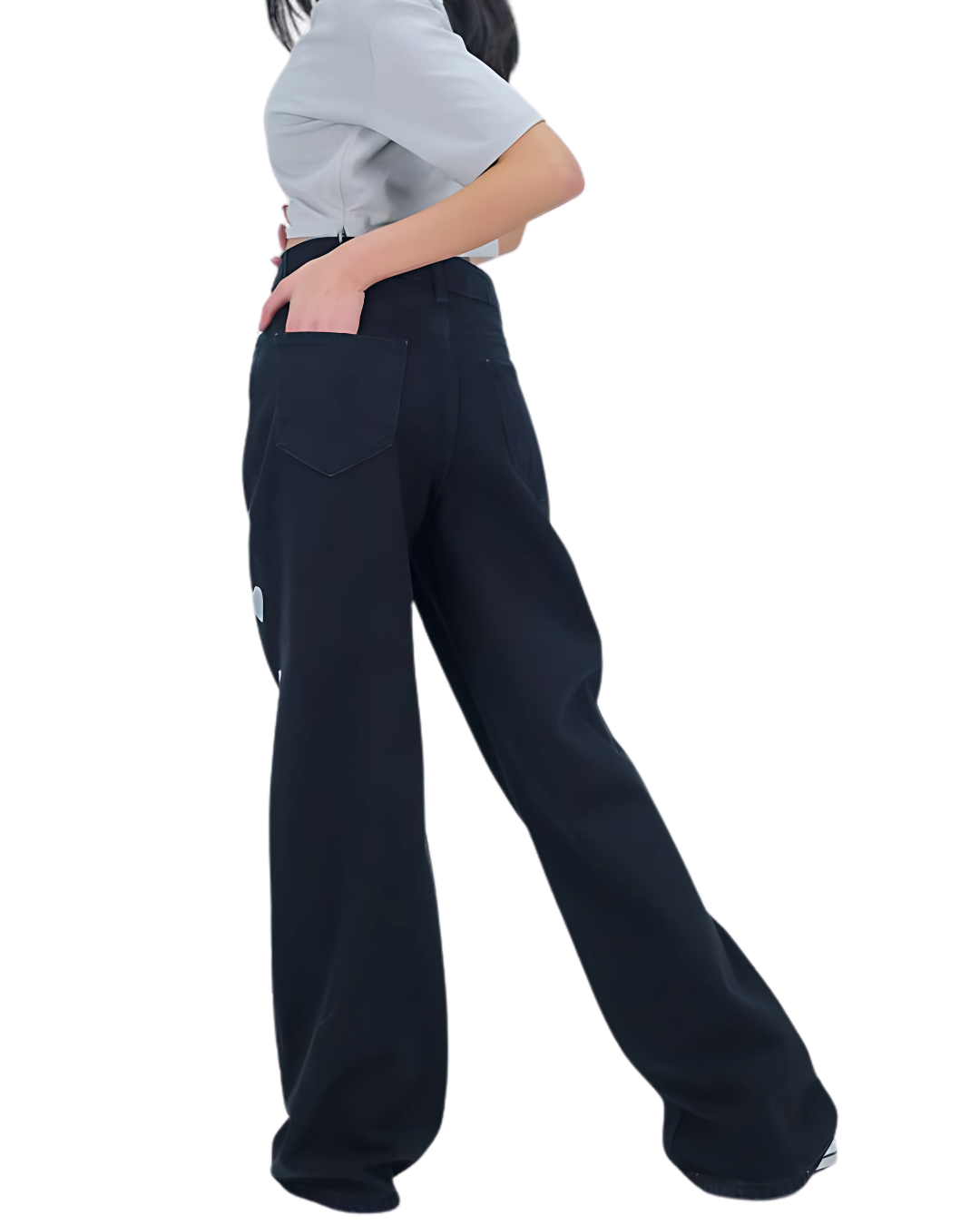 baggy black hearts jean