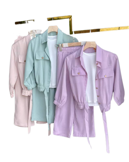 Pastel Tie-Waist Co-Ord Set