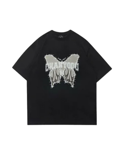 Black Chanyoou Butterfly Tshirt