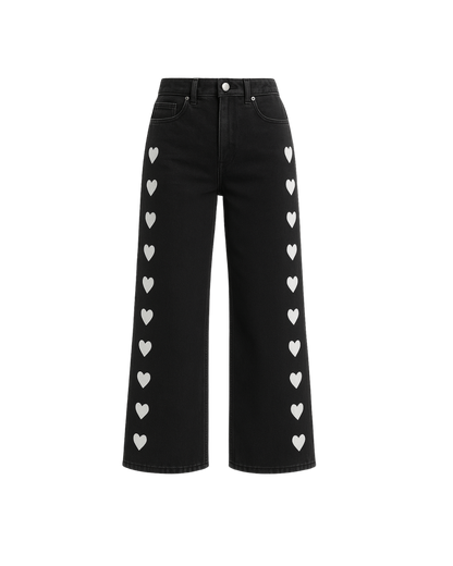 baggy black hearts jean