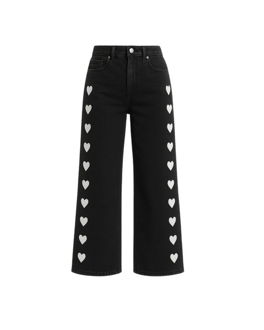 baggy black hearts jean