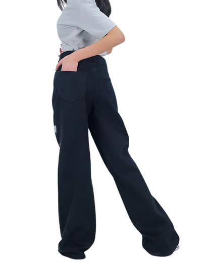 baggy black hearts jean