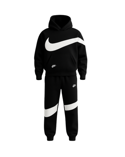 Nike Fleece Tracksuit – Black & White Edition