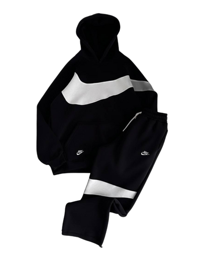 Nike Fleece Tracksuit – Black & White Edition