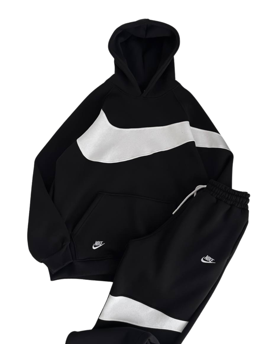 Nike Fleece Tracksuit – Black & White Edition