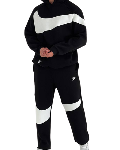 Nike Fleece Tracksuit – Black & White Edition