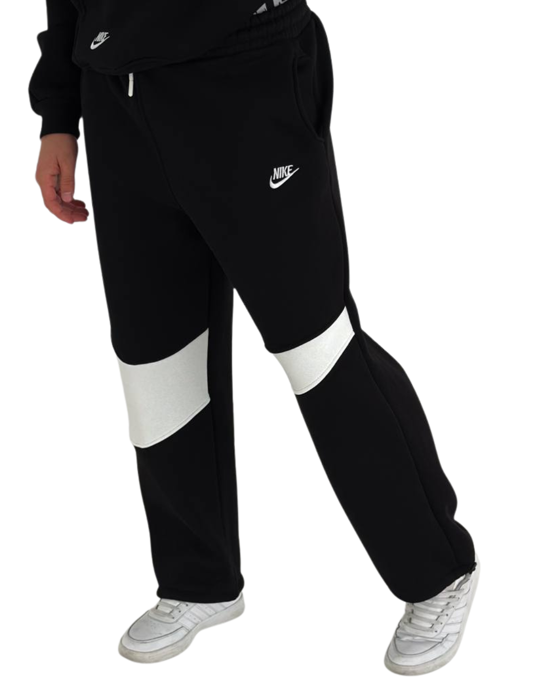 Nike Fleece Tracksuit – Black & White Edition
