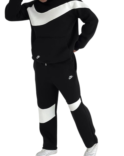 Nike Fleece Tracksuit – Black & White Edition