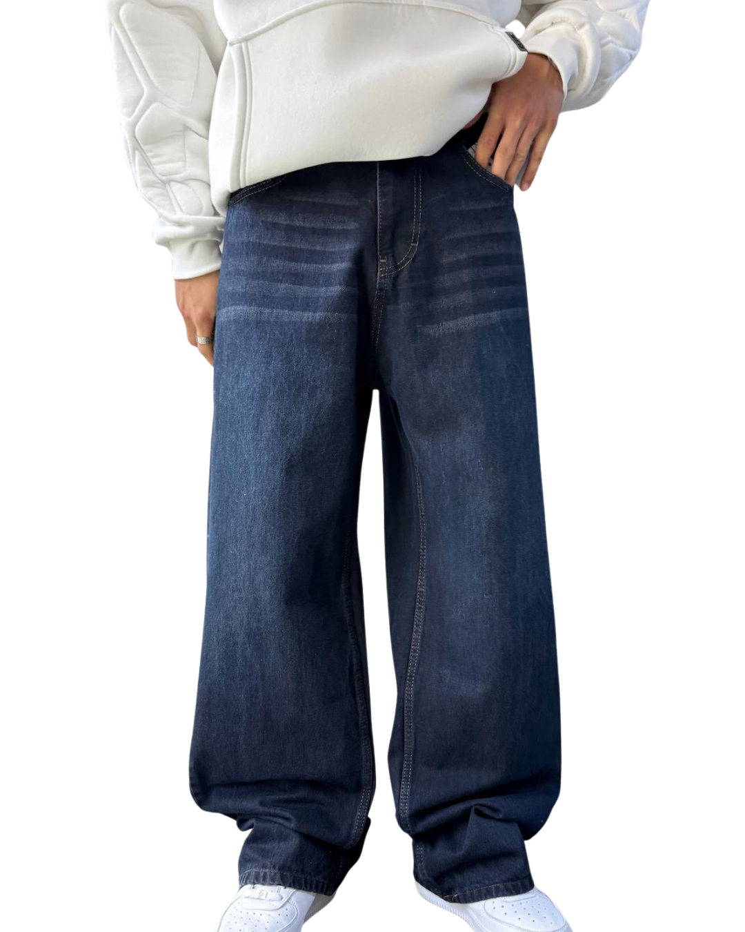 Wide-Leg Denim Bleu Jeans