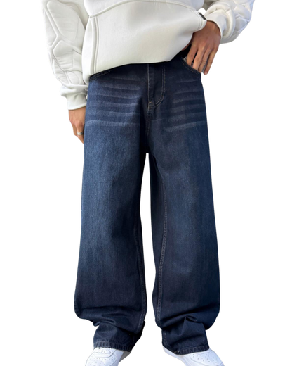 Wide-Leg Denim Bleu Jeans