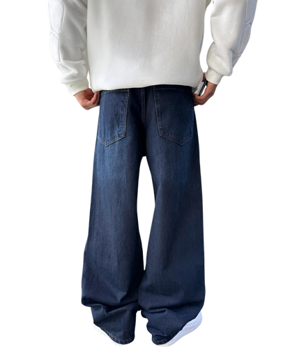 Wide-Leg Denim Bleu Jeans