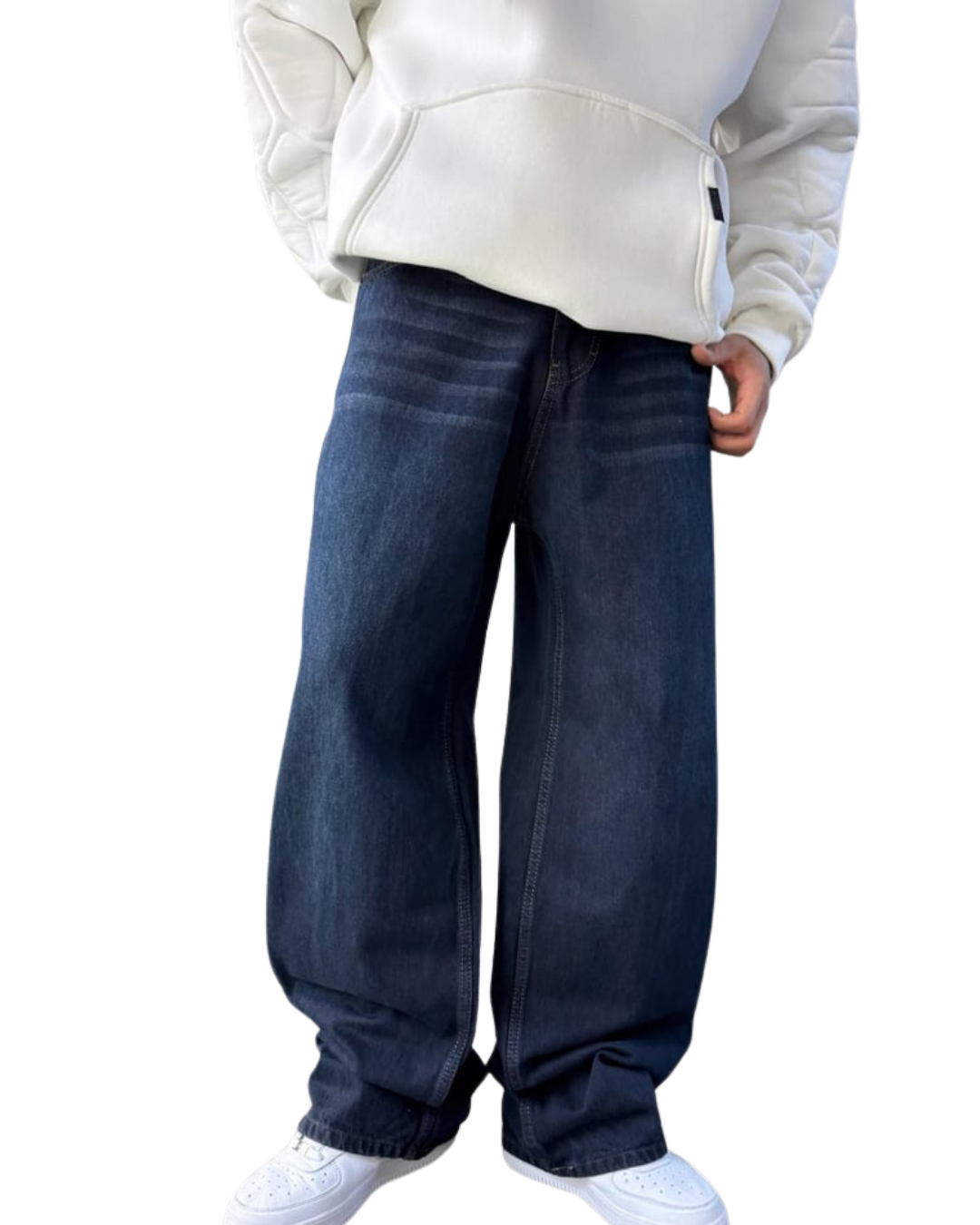 Wide-Leg Denim Bleu Jeans