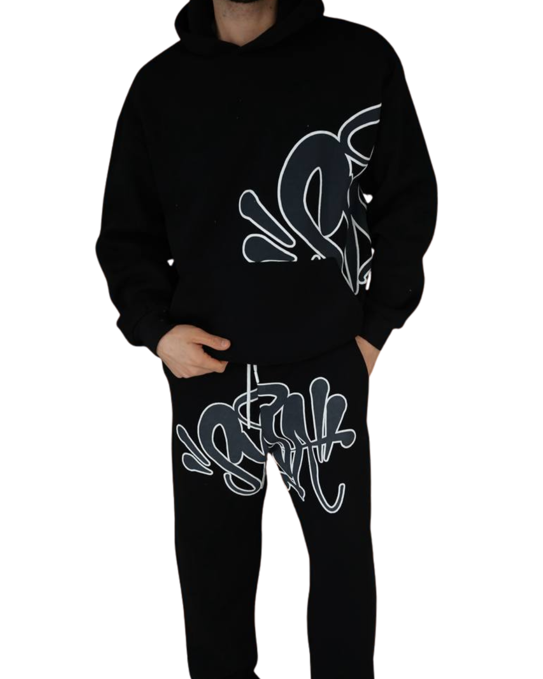 Syna Oversized Graffiti Tracksuit – Black Edition